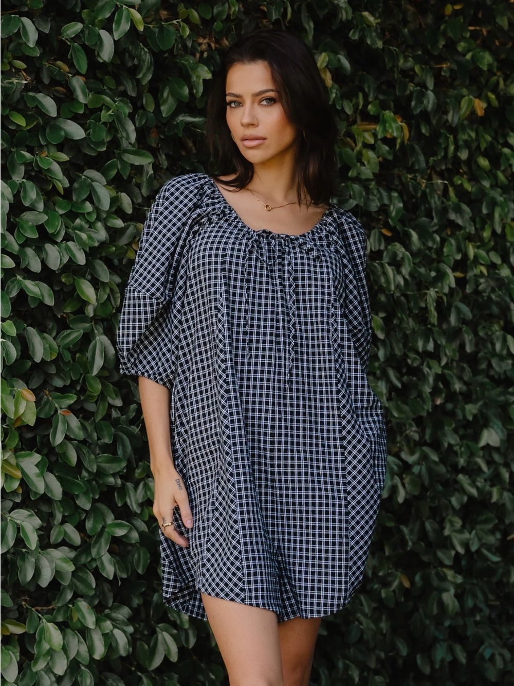 NWT Bohme Janika Plaid Romper